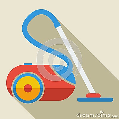 Modern flat design concept icon vacuum cleaner. Vector Illustration