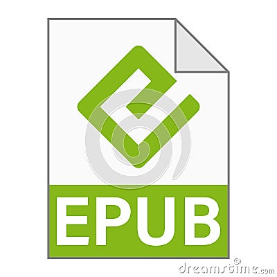 Modern flat design of EPUB file icon for web Vector Illustration