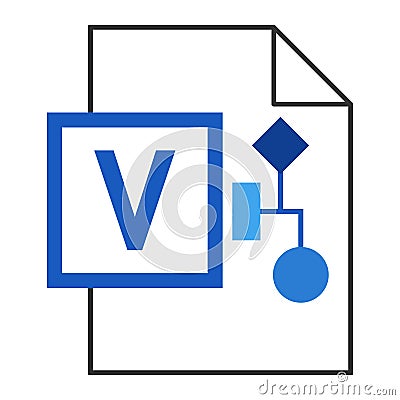 Modern flat design of logo VSD visio drawing file icon Vector Illustration