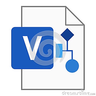 Modern flat design of logo VSD visio drawing file icon Vector Illustration