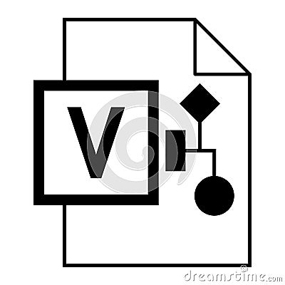 Modern flat design of logo VSD visio drawing file icon Vector Illustration