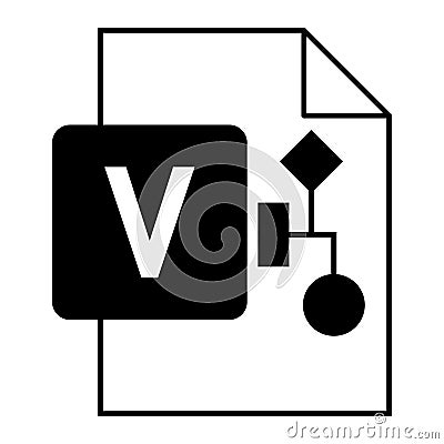 Modern flat design of logo VSD visio drawing file icon Vector Illustration
