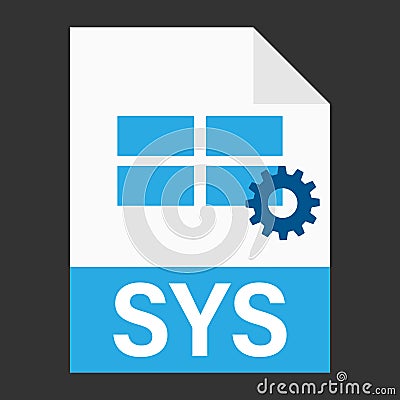 Modern flat design of SYS file icon for web Vector Illustration