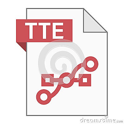 Modern flat design of TTE file icon for web Vector Illustration