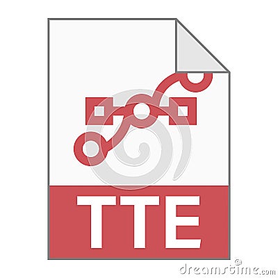 Modern flat design of TTE illustration file icon for web Vector Illustration