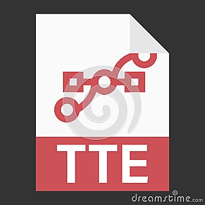 Modern flat design of TTE illustration file icon for web Vector Illustration