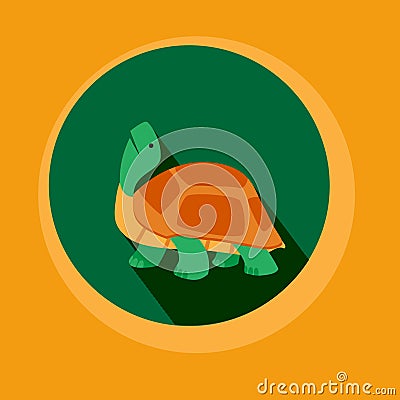 Modern Flat Design Turtle Vector Illustration