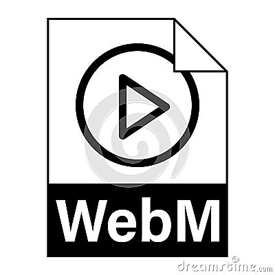 Modern flat design of WebM file icon for web Vector Illustration