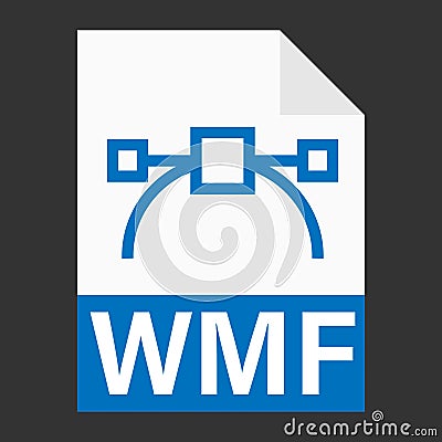 Modern flat design of WMF file icon for web Vector Illustration