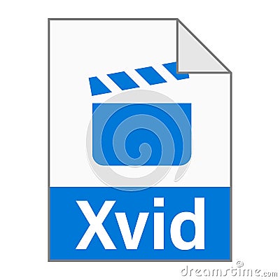 Modern flat design of Xvid illustration file icon for web Vector Illustration