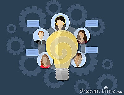 Modern Flat Illustration of Teamwork to reach goal Vector Illustration