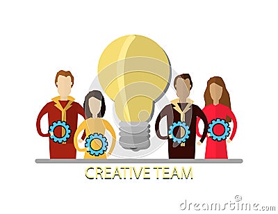 Modern Flat Illustration of Teamwork to reach goal Vector Illustration