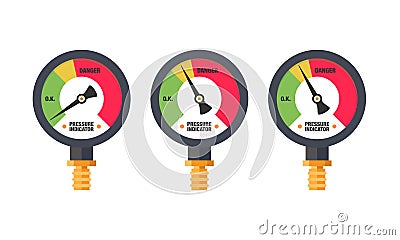 Modern Flat Manometer Indicator Gauge Illustration Vector Illustration