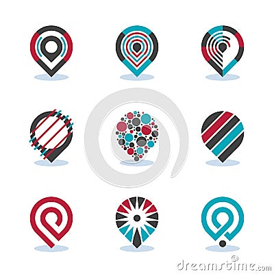 Modern Flat Map Pointer Sign Navigation Pin Symbol Location Vector Icon. EPS10 Vector Illustration