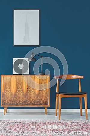 Modern flat with retro furniture Stock Photo