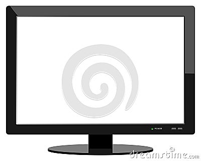 Modern Flat Screen TV Set Vector Illustration