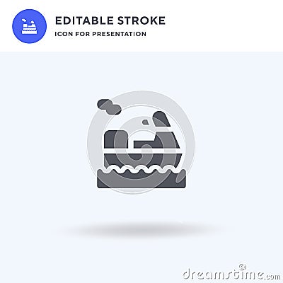 Jetski icon vector, filled flat sign, solid pictogram isolated on white, logo illustration. Jetski icon for presentation Vector Illustration