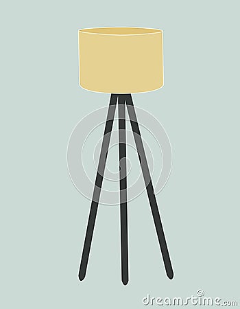 Modern floor lamp isolated on green background. Elements for home decorations. Stock vector illustration Vector Illustration