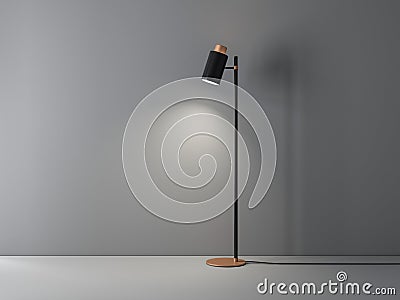 Modern Floor lamp mockup in empty gray room Stock Photo