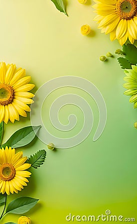modern floral insta template, empty gradient with bokeh, empty copy space for printing, Cartoon Illustration