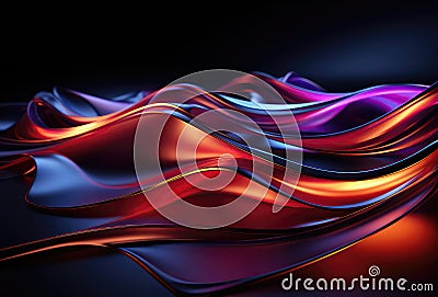 Modern Flow Shape: Abstract 3D Background with Vibrant Motion for Creative Concepts Stock Photo