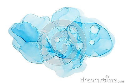 Modern fluid art abstraction of blue colors on white background Stock Photo