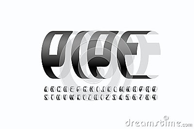 Modern font Pipe Vector Illustration