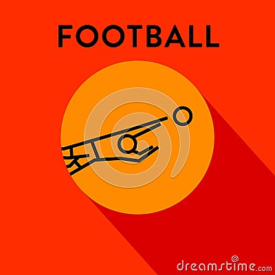 Modern Football Icon with Linear Vector Vector Illustration