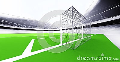 Modern football stadium goal view own design Cartoon Illustration