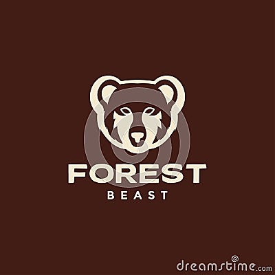 Modern forest beast bear logo design Vector Illustration