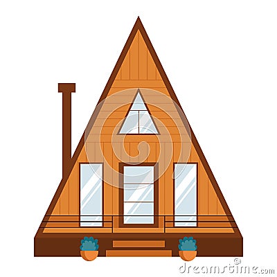 Modern A-frame mini house vector illustration Vector Illustration