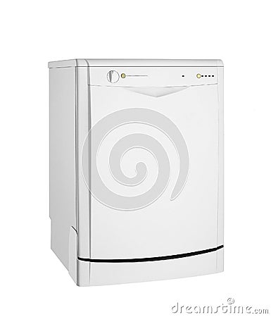 Modern freestanding dishwasher Stock Photo