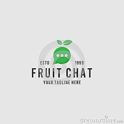 Modern fruit chat logo design Stock Photo