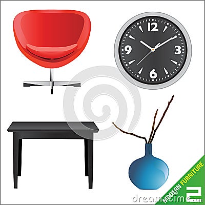 Modern furniture 2 vector Vector Illustration