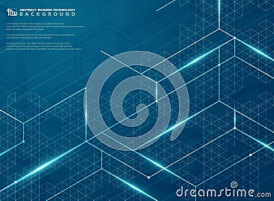 Modern futuristic of blue structure line energy pattern design background. illustration vector eps10 Vector Illustration