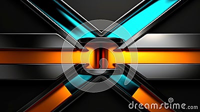 Modern futuristic dark background. Abstract futuristic background with modern shape. Techology futuristic background, Generative Cartoon Illustration