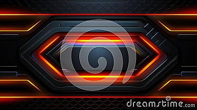 Modern futuristic dark background. Abstract futuristic background with modern shape. Techology futuristic background, Generative Cartoon Illustration