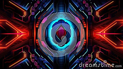 Modern futuristic dark background. Abstract futuristic background with modern shape. Techology futuristic background, Generative Cartoon Illustration