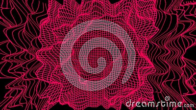 Modern and futuristic pink network background of 3D soundwave visual equalizer or big data abstract visualization. Stock Photo