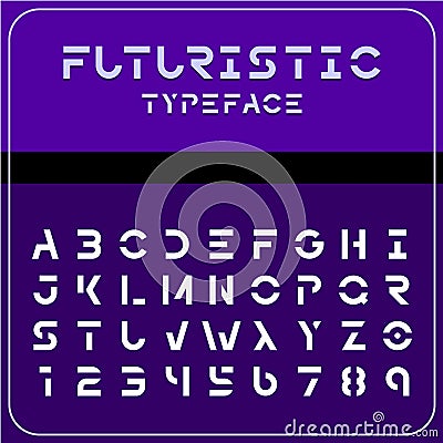 Modern futuristic sci-fi font. Future space text. Vector Illustration