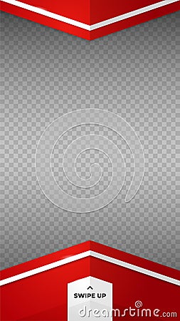 Modern Futuristic social media story vertical poster background template design. Geometric shape element with transparent photo Vector Illustration