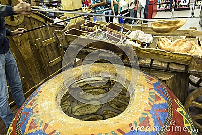 A modern gas furnace for baking Armenian bread Stock Photo