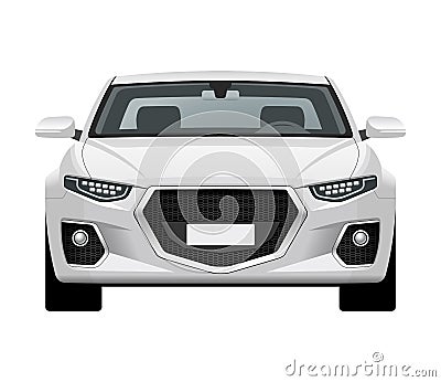 Modern generic car. Front view Vector Illustration