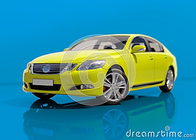 Modern Generic Sedan Car Stock Photo