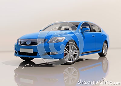 Modern Generic Sedan Car Stock Photo