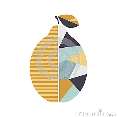Modern Geometric Lemon illustration. Modern Fruit poster. Vector Illustration