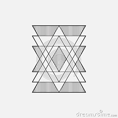 Modern geometric symbol, line design, vector, triangles Vector Illustration