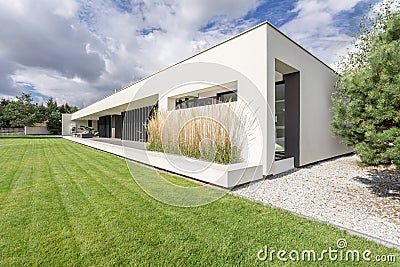 Modern geometric villa Stock Photo