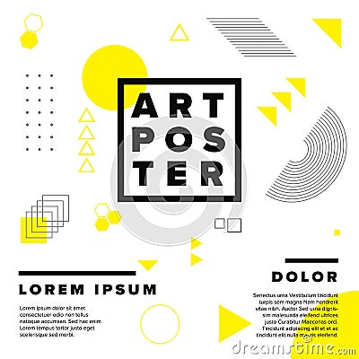 Modern geometry art poster template Vector Illustration