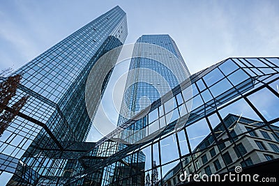 Modern glass architecture in Frankfurt, Germany Stock Photo